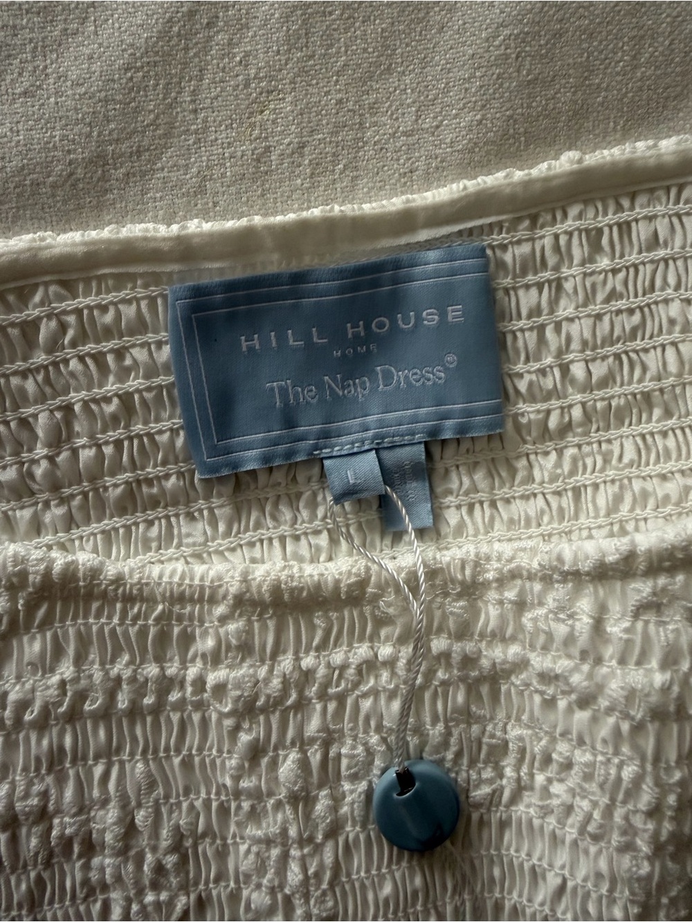 Hill House The Cosima Nap Dress in White Patchwork Organza, Size L - Picture 4 of 5